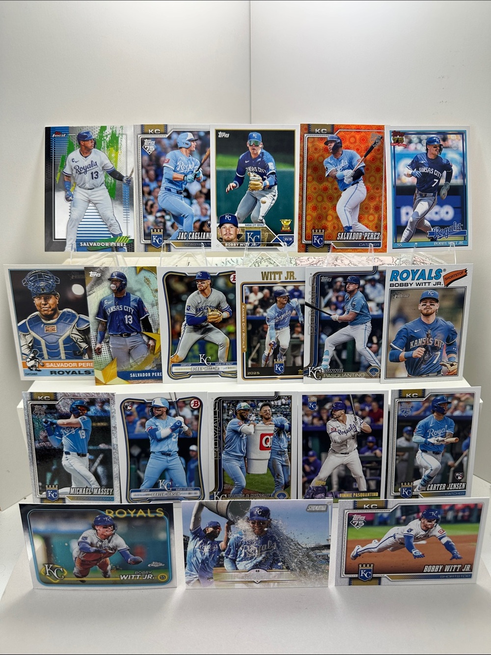 Bobby Witt Jr Royals lot of 19 w/ Jac Caglianone/Jenson Rookie Pasquantino/Perez